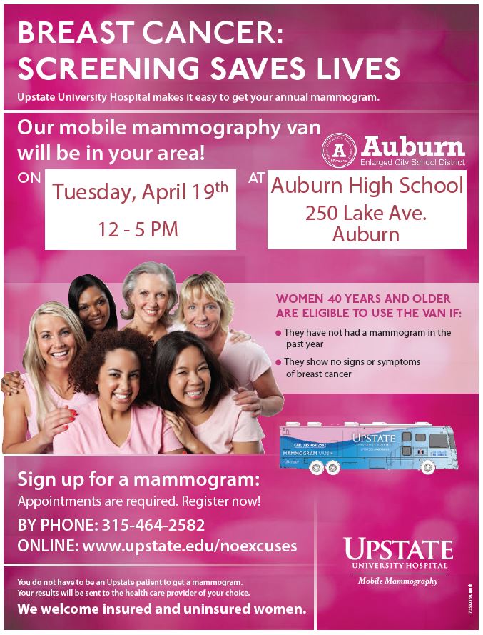 Upstate University Hospital’s Mammography Van at Auburn High School ...
